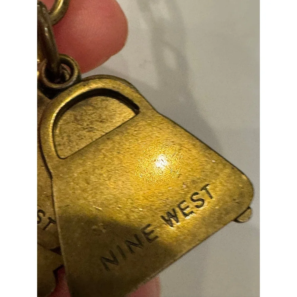 Nine West Brass Keychain Heart High Heel Handbag Charms Vintage Style 4 Inch